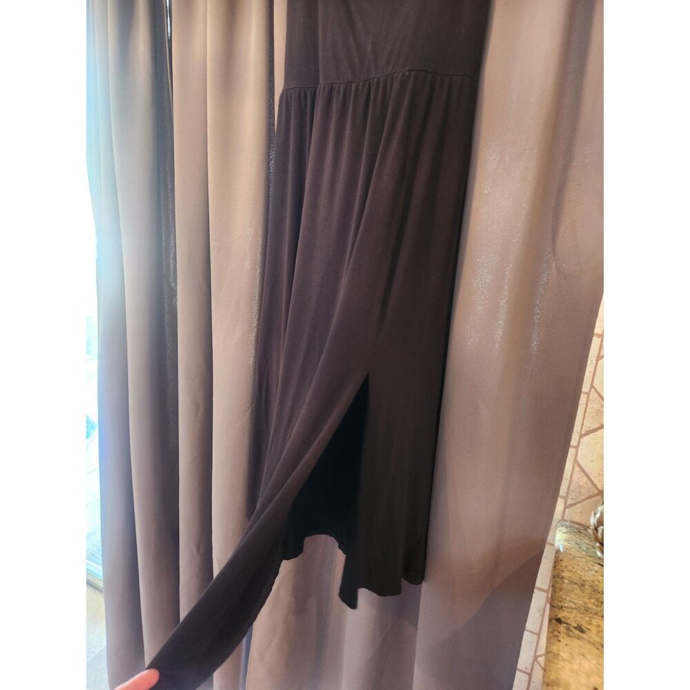 A New Day Women's Black Tank Long Dress Size M Side Slit Maxi Sleeveless Basic - Picture 5 of 6